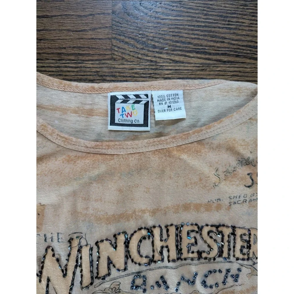 VTG Take Two Shirt Womens M Wild Horses Sequins Western Cowgirl Winchester Ranch